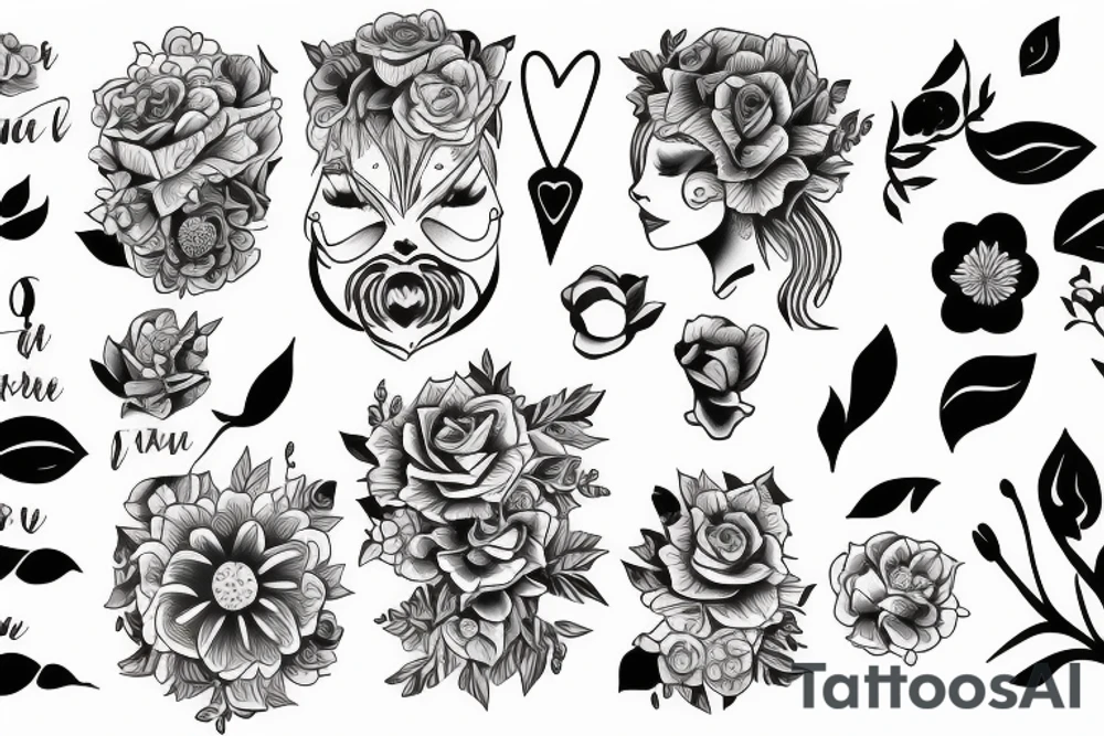sticker design female tattoo idea