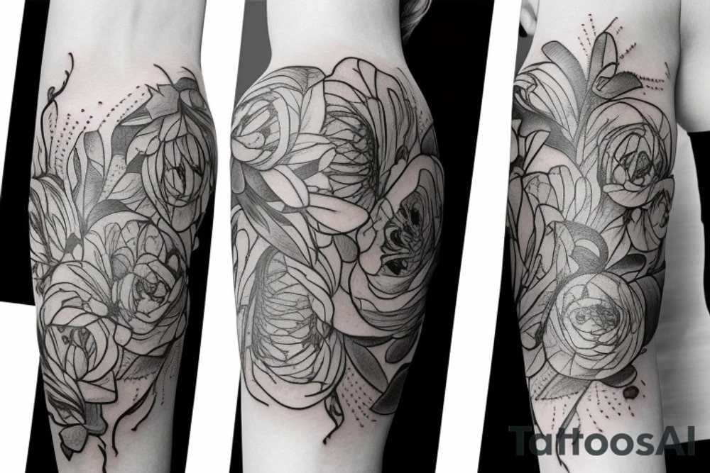 floral wrap tattoo idea