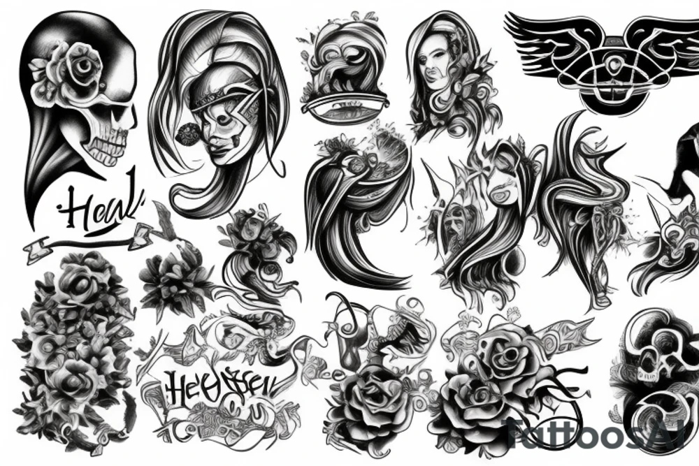 Heaven and hell tattoo idea