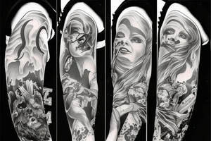 Heaven and hell arm sleeve tattoo idea
