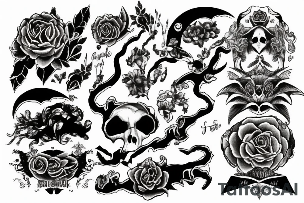 Heaven and hell arm sleeve tattoo idea