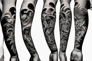 Stairway to Heaven arm sleeve tattoo idea