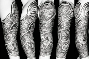 Stairway to Heaven arm sleeve tattoo idea
