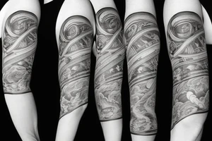 Stairway to Heaven arm sleeve tattoo idea