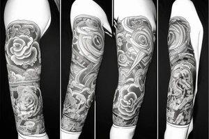 Stairway to Heaven arm sleeve tattoo idea