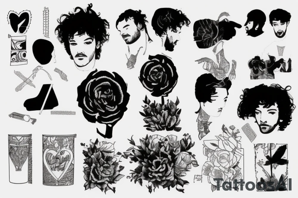 I want a sleeve dedicated to the band the 1975 tattoo idea