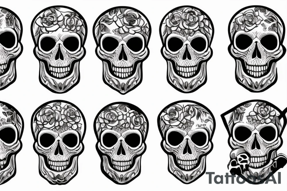 I want a skull on a pair of pants tattoo idea
