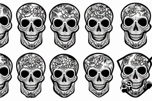 I want a skull on a pair of pants tattoo idea