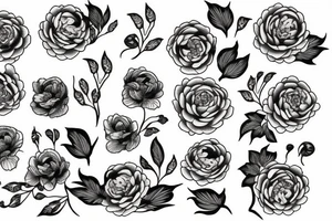 peonies and a snake tattoo idea