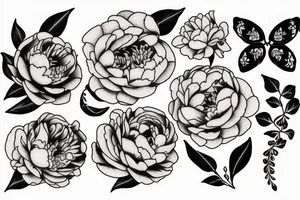 peonies and a snake tattoo idea