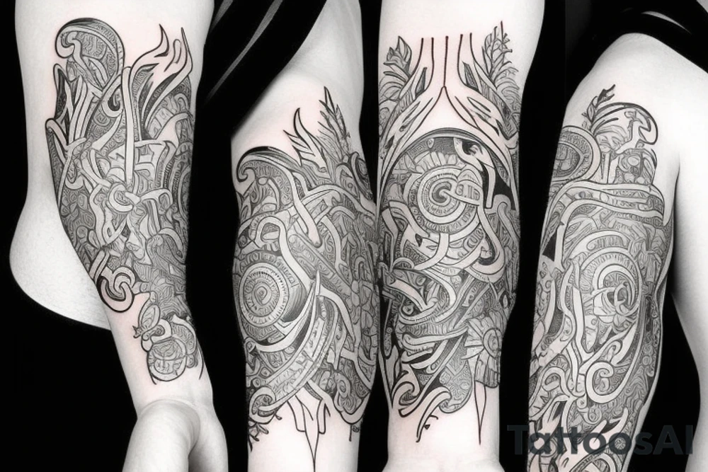 Mythical arm sleeve tattoo tattoo idea