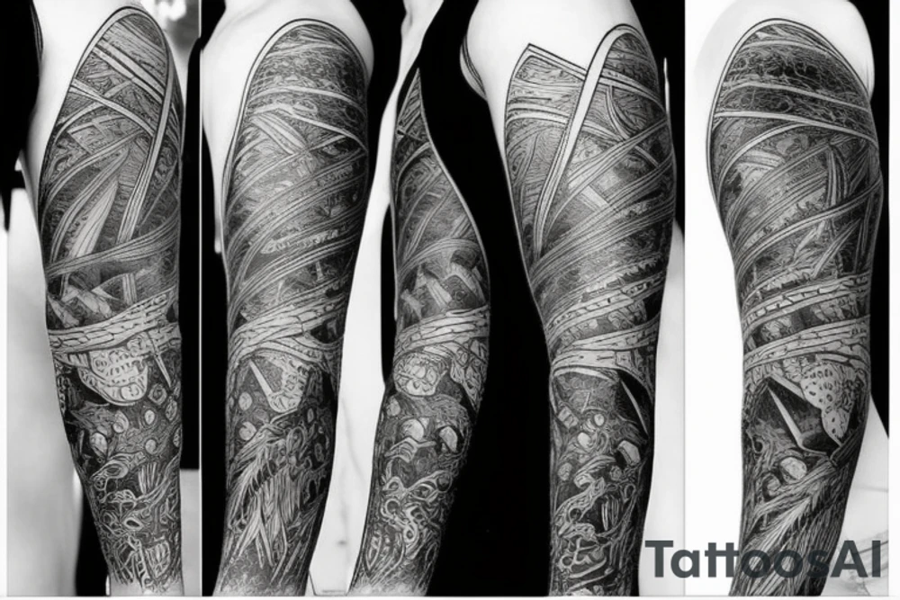 Mythical arm sleeve tattoo tattoo idea