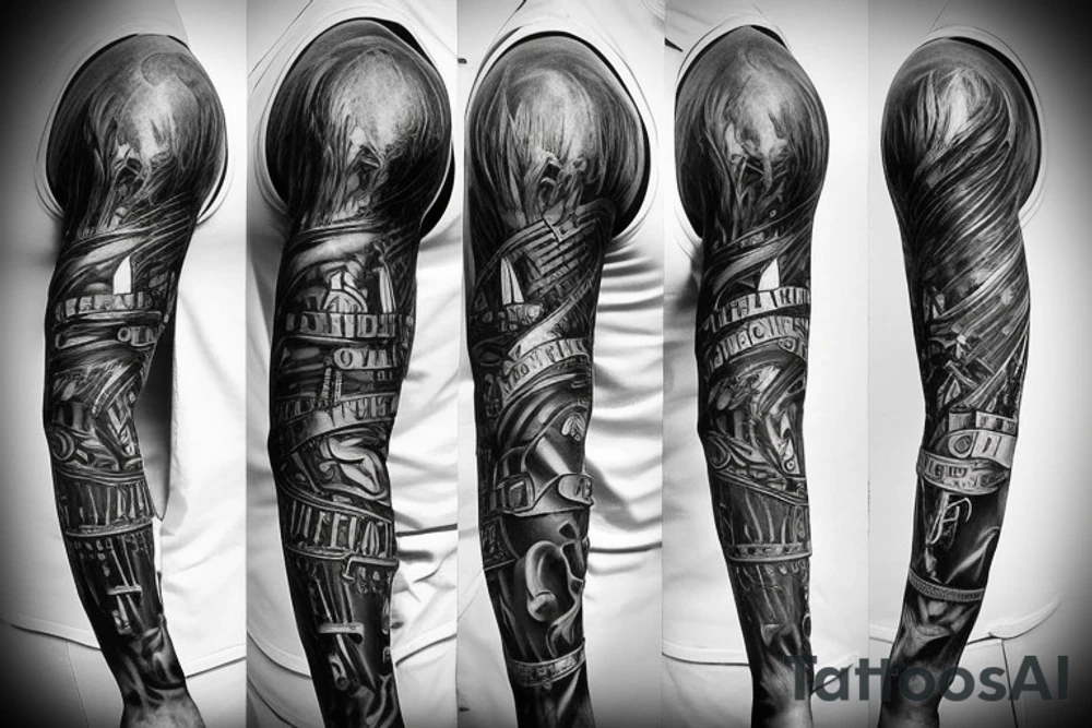 Fantasy football arm sleeve tattoo tattoo idea