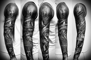 Fantasy football arm sleeve tattoo tattoo idea