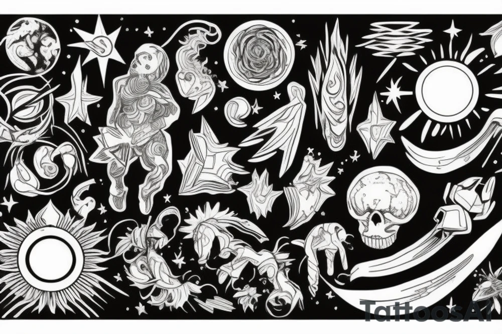 God, universe, power, plantets tattoo idea