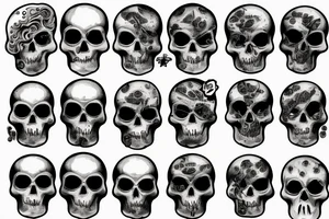 Scull, Man, God, universe, power, planets tattoo idea