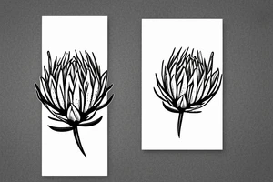 Abstract single line drawing of a protea flower tattoo idea
