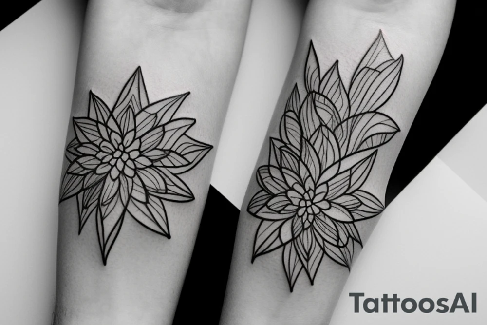 Abstract single line flower tattoo idea