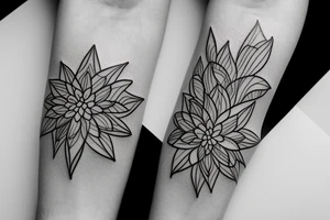 Abstract single line flower tattoo idea