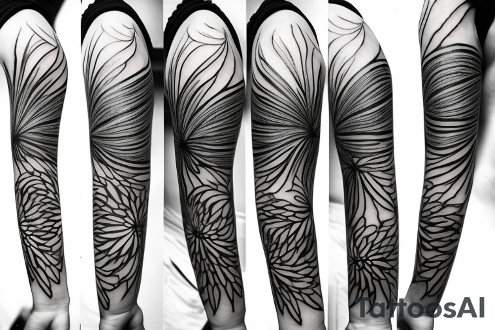 Abstract single line flower tattoo idea