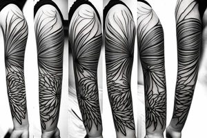 Abstract single line flower tattoo idea