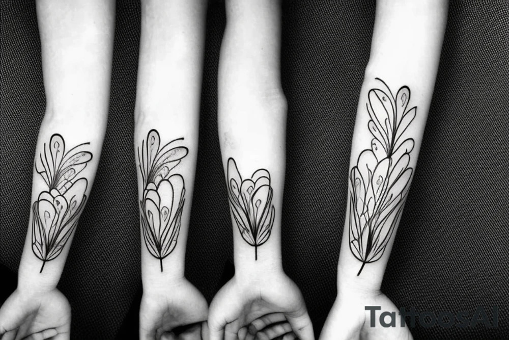 Abstract single line flower tattoo idea