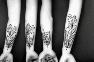 Abstract single line flower tattoo idea