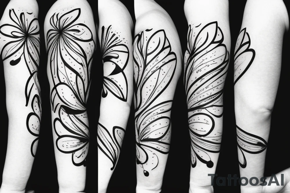 Abstract single line flower tattoo idea