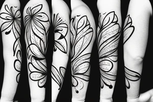 Abstract single line flower tattoo idea