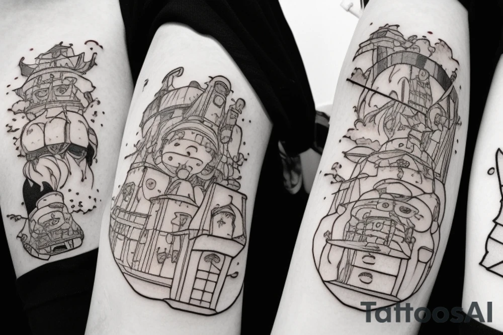 Spirited away, your name and Howl's moving castle tattoo idea