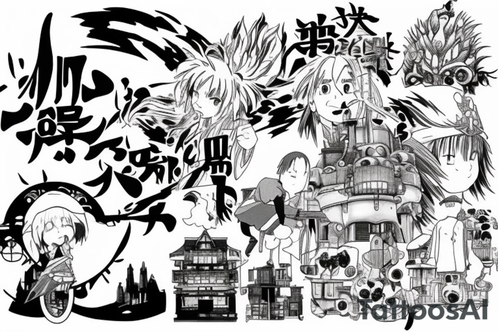 Spirited away, your name and Howl's moving castle tattoo idea