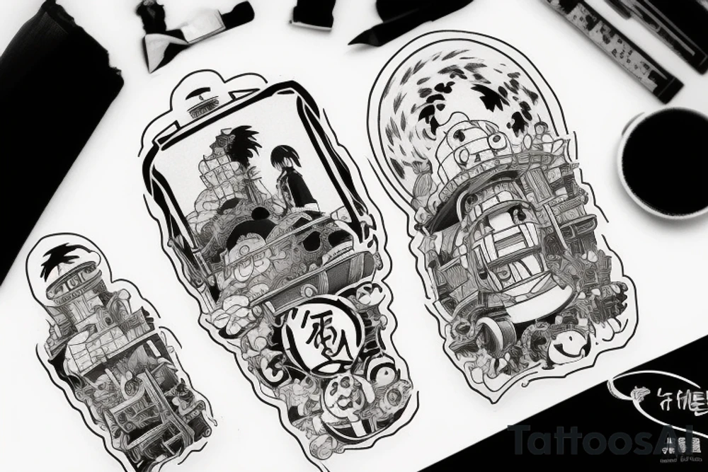 Spirited away, your name and Howl's moving castle tattoo idea
