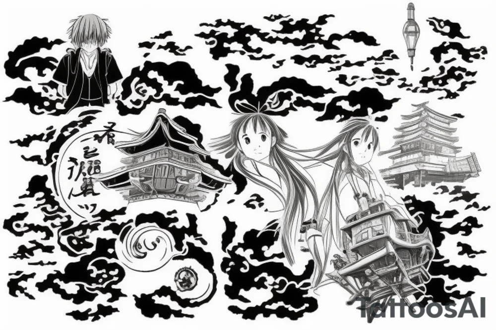 Spirited away, your name and Howl's moving castle tattoo idea
