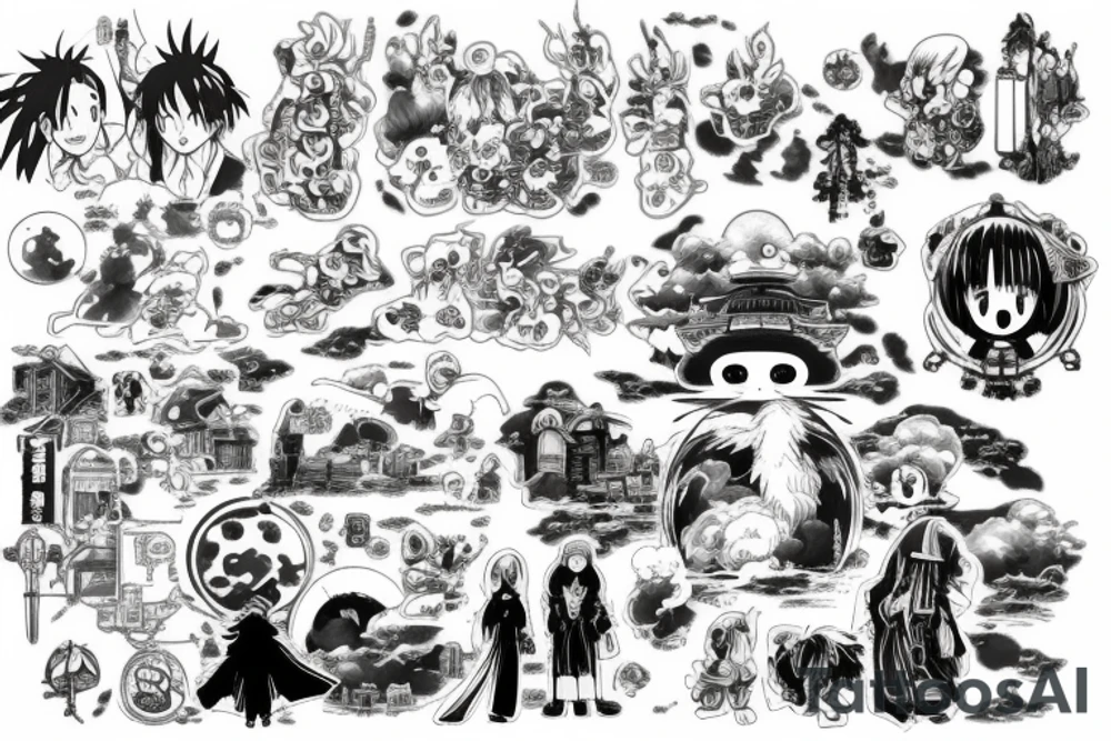 Spirited away, your name and Howl's moving castle tattoo idea