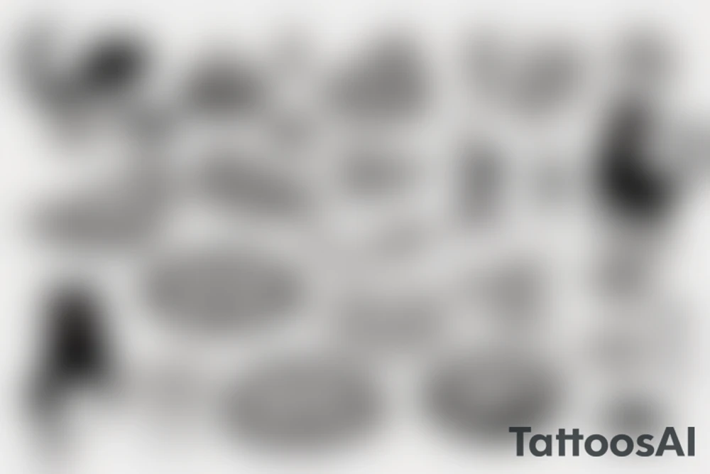 cat eat pizza tattoo idea