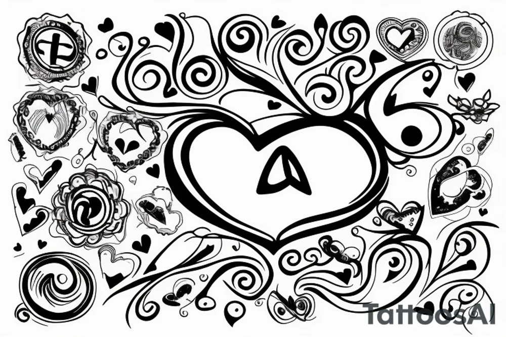 Heart with infinity sign tattoo idea