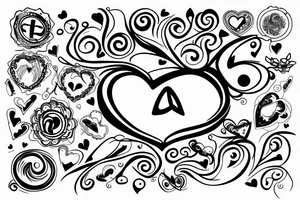 Heart with infinity sign tattoo idea