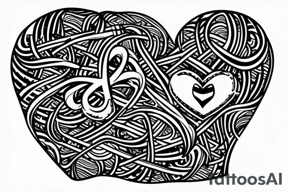Heart with infinity sign tattoo idea