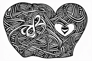 Heart with infinity sign tattoo idea