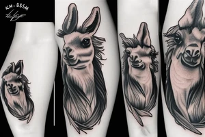 Kim Kardashian Riding a Llama tattoo idea