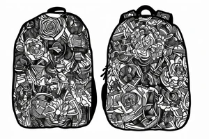Hiking backpack with water bottle and sleeping pad tattoo idea