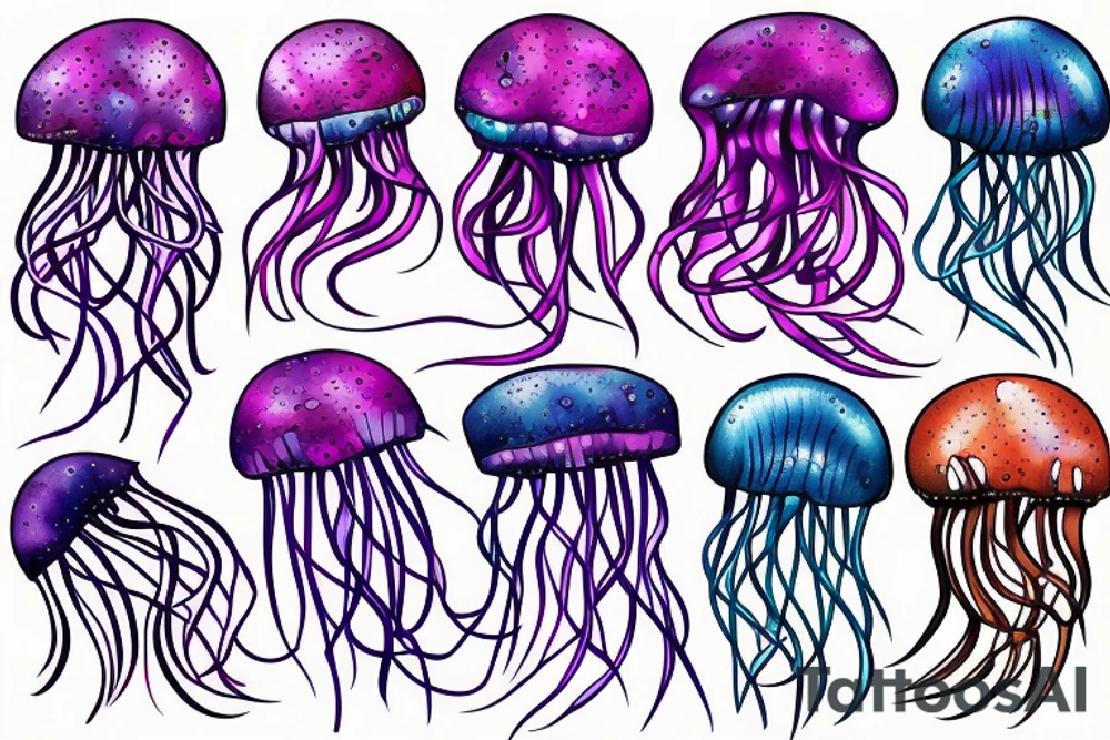 Colourful Jellyfish tattoo idea