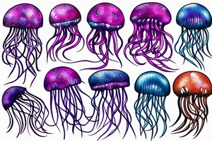 Colourful Jellyfish tattoo idea
