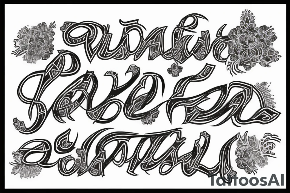calligraphy writing saying Saniya Xavier tattoo idea