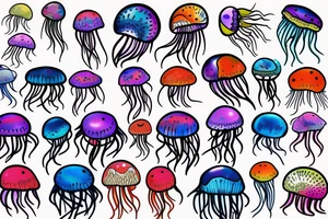 Colourful Jellyfish tattoo idea