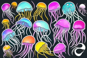 Colourful Jellyfish tattoo idea