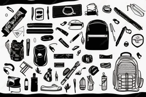 Hiking backpack tattoo idea