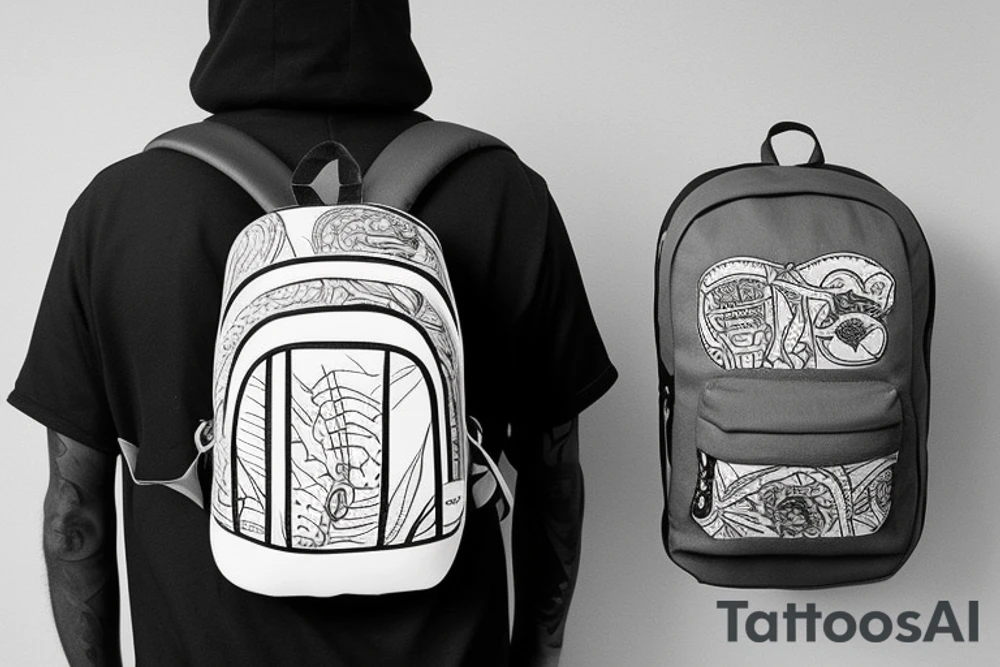 Hiking backpack tattoo idea