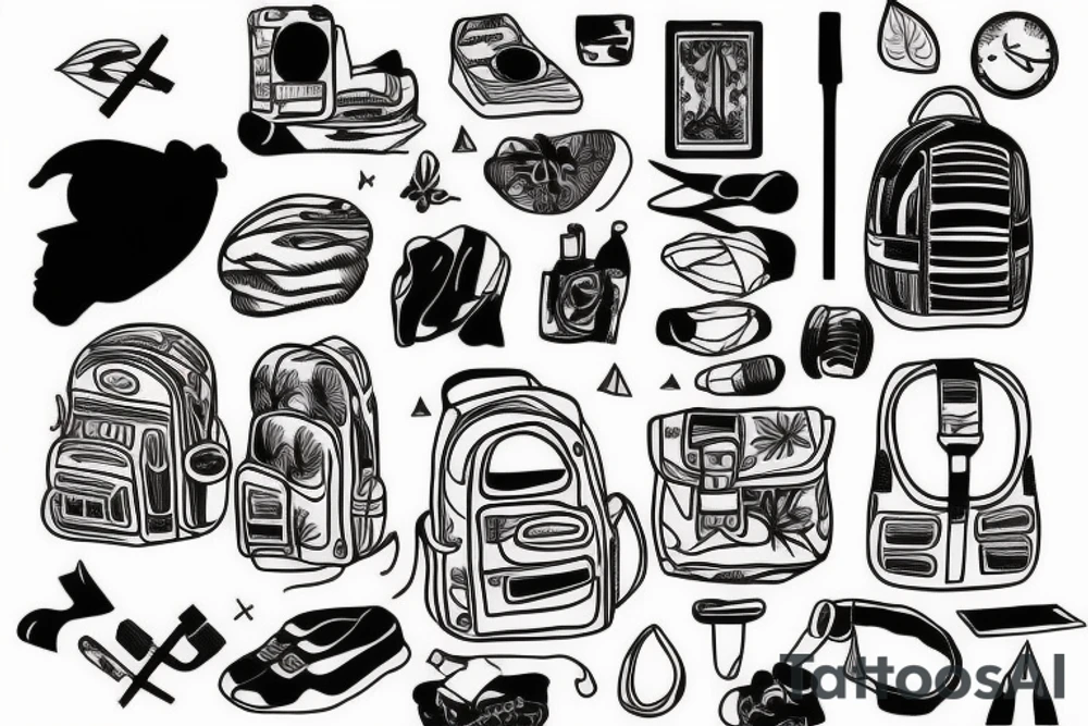 Backpacking backpack tattoo idea