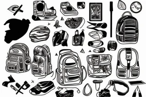 Backpacking backpack tattoo idea